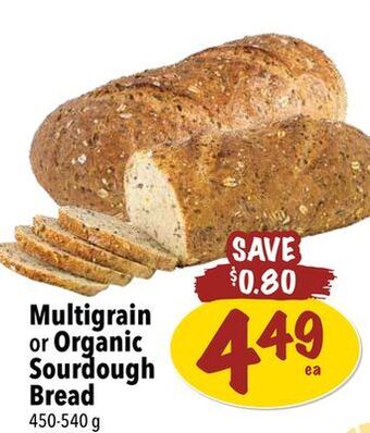 Farm Boy Multigrain or organic sourdough bread offer