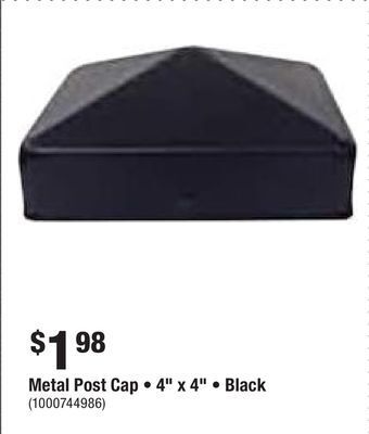 Home Depot Metal post cap • 4 x 4 • black offer