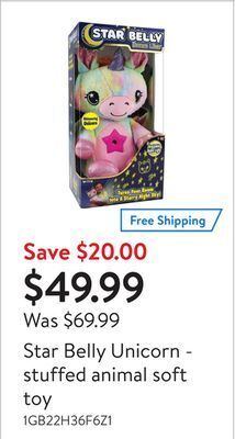 Walmart Star belly unicorn - stuffed animal soft toy offer