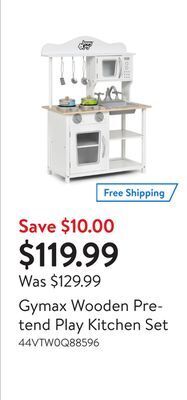 Walmart Gymax wooden pretend play kitchen set offer