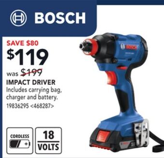 RONA Bosch impact driver offer