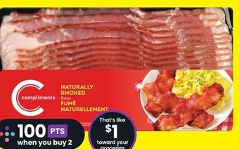 FreshCo Compliments naturally smoked bacon 375 g offer