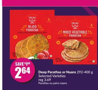 FreshCo Deep parathas or naans 292-400 g selected varieties offer