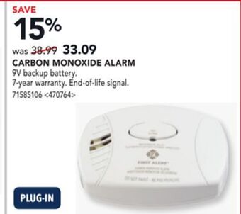 RONA First alert carbon monoxide alarm offer