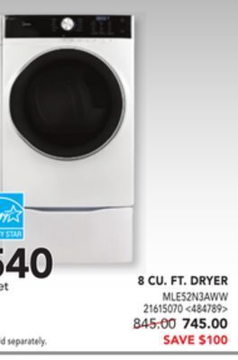 RONA Midea 8 cu.ft. dryer offer