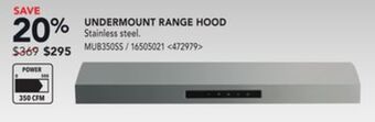 RONA Mistral undermount range hood offer