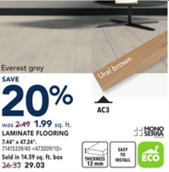 RONA Mono serra laminate flooring 7.44 x 47.24 offer