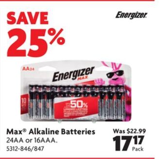 Home Hardware Max alkaline batteries offer