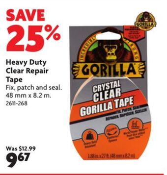 Home Hardware Heavy duty clear repair tape offer