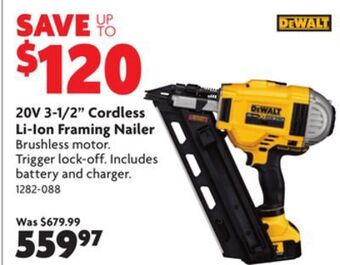 Home Hardware 20v 3-1/2 cordless li-ion framing nailer offer