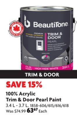 Home Hardware 100% acrylic trim & door paint offer