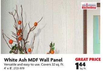 Home Hardware White ash mdf wall panel offer
