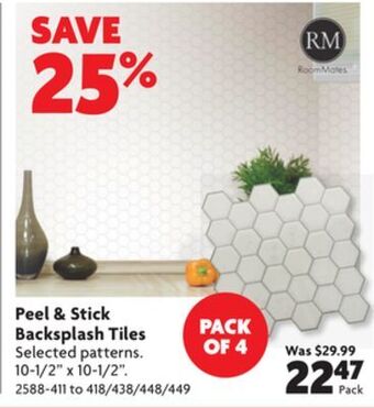 Home Hardware Peel & stick backsplash tiles offer