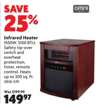 Home Hardware Infrared heater offer