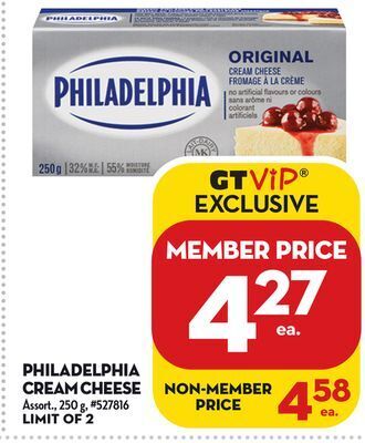 Giant Tiger Philadelphia cream cheese offer