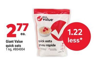 Giant Tiger Giant value quick oats offer