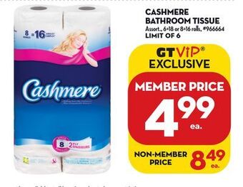 Giant Tiger Cashmere bathroom tissue offer