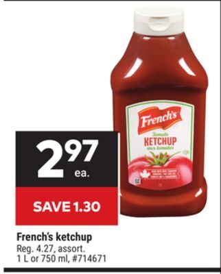 Giant Tiger French's ketchup offer