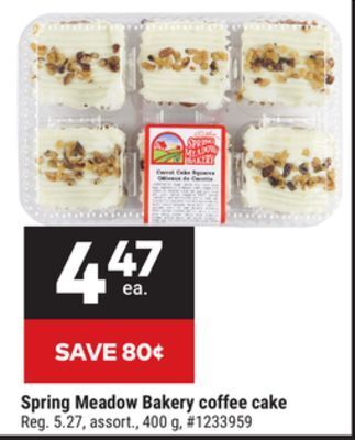 Giant Tiger Spring meadow bakery coffee cake offer