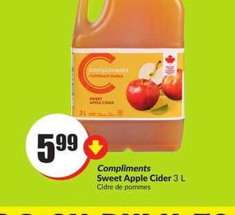Chalo FreshCo Compliments sweet apple cider 3 l offer