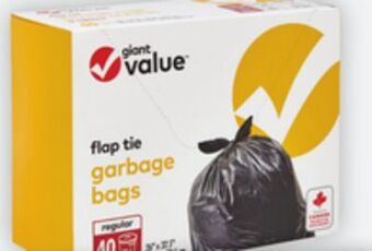 Giant Tiger Giant value garbage bags offer