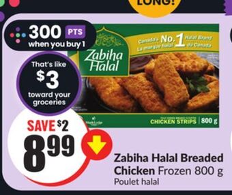 Chalo FreshCo Zabiha halal breaded chicken frozen 800 g offer