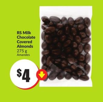 Chalo FreshCo Rs milk chocolate covered almonds 275 g offer