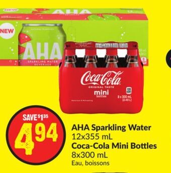 Chalo FreshCo Aha sparkling water 12x355 ml coca-cola mini bottles 8x300 ml offer