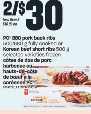 Valu-mart Côtes de dos de porc barbecue ou hauts-de-côte de bœuf à la coréenne pc offer