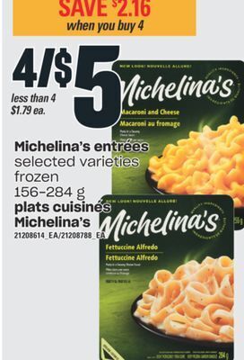 Valu-mart Plats cuisinés michelina's, 156-284 g offer