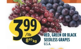 Marché Adonis Red, green or black seedless grapes offer