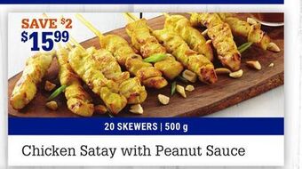 M & M Food Market Chicken satay with peanut sauce offer