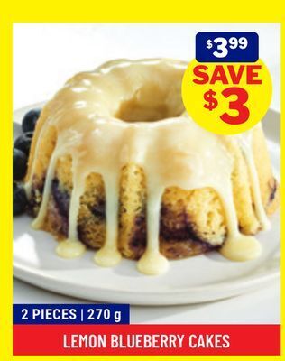 M & M Food Market Lemon blueberry cakes offer