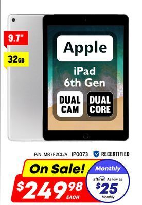 Factory Direct Apple 9.7 ipad 6th gen 32gb offer