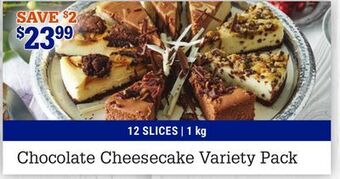 M & M Food Market Chocolate cheesecake variety pack offer