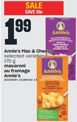 Valu-mart Macaroni au fromage annie's, 170 g offer