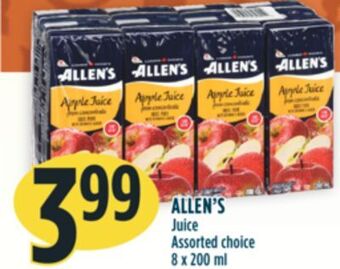Marché Adonis Allen's juice offer