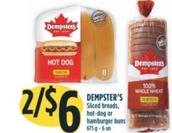Marché Adonis Dempster's sliced breads, hot-dog or hamburger buns offer