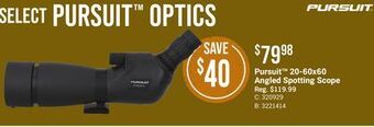 Bass Pro Pursuit 20-60x60 angled spotting scope offer