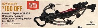 Bass Pro Barnett explorer xp405 crossbow package with crank cocking device offer