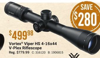 Bass Pro Vortex viper hs 4-16x44 v-plex riflescope offer