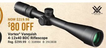 Bass Pro Vortex vanquish 4-12x40 bdc riflescope offer