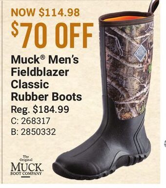Bass Pro Muck men's fieldblazer classic rubber boots offer
