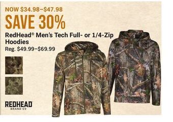 Bass Pro Redhead men's tech full-or 1/4-zip hoodies offer
