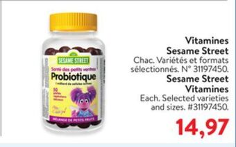 Walmart Sesame street vitamins offer