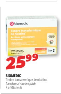 Familiprix Biomedic transdermal nicotine patch offer