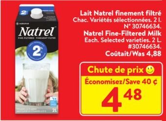 Walmart Natrel fine-filtered milk offer