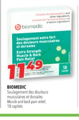 Familiprix Biomedic muscle and back pain relief offer