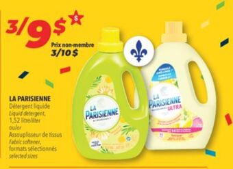 Familiprix La parisienne liquid detergent, 1,52 litre or fabric softener offer