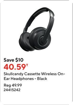 Staples Skullcandy cassette wireless on-ear headphones - black offer